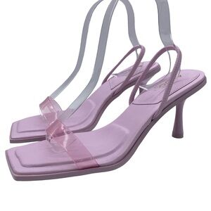 Aldo Lilac Clear Strap Slingback Heels